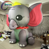 Éléphant gonflable géant mignon avec nœud pour la décoration de fêtes d'enfants, événements commerciaux, présentoirs et spectacles