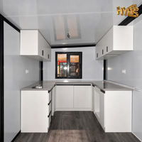 Rumah Kontainer Sayap Ganda HeYing 30ft Rangka Putih Cat Asli Struktur Aluminium Modern Tahan Air Apartemen Modular Fleksibel