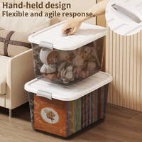 Boîte de rangement transparente Haogle de grande capacité, design moderne, en PP écologique, avec couvercle, pour armoire