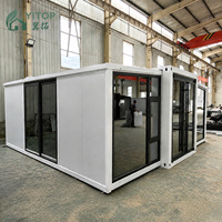 Maison préfabriquée pliable et extensible YITOP pour la prévention des tremblements de terre, maison mobile préfabriquée avec isolation des murs extérieurs