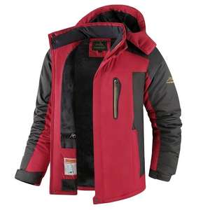 New Men's and Women's Casual Hooded <b>Waterproof</b> Zipper Thick <b>Jacket</b> Polyester Winter Coat - Product Image 5