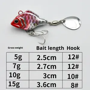 <span class=keywords><strong>Leurre</strong></span> rotatif <span class=keywords><strong>en</strong></span> métal VIB de 5g, 7g, 10g, 15g, 7 couleurs, avec lame et hameçon triple barbelé, paillettes VIB <span class=keywords><strong>pour</strong></span> la pêche au bar et au tilapia, <span class=keywords><strong>leurre</strong></span> de pêche <span class=keywords><strong>en</strong></span> métal - Product Image 5
