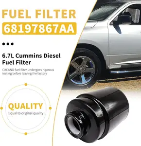 6,7L Diesel-Kraftstoff-FILTER kompatibel mit 13-18 Dodge Ram CUMMINS OEM NEW MOPAR PART 68197867AB FF1199 FF1279 BF46031 PF9870