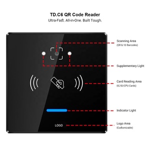 Lecteur de cartes de contrôle d'accès TCP RJ45 en gros, scanner de codes QR WIFI, protocole ISO1443A/B, lecteur de cartes d'identité IC 13.56MHz 5-20CM - Product Image 2