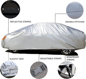 Housse de voiture universelle longue durée 150D Oxford, housse de voiture extérieure avec sac de rangement - Product Image 1