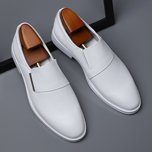 Chaussures en cuir <span class=keywords><strong>blanc</strong></span> pour hommes, respirantes, nouvelle collection printemps 2022, chaussures Derby pour costume, chaussures décontractées britanniques pour hommes - Product Image 3