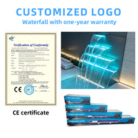 Cascade d'eau en acrylique pour piscine HUAXI, rideau d'eau, lame de cascade, lumière LED RGB résistante aux UV, multi-positions, intérieur/extérieur