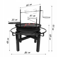 Barbecue multifonctionnel de 24 pouces pour jardin, arrière-cour, extérieur, charbon de bois, foyer et gril.