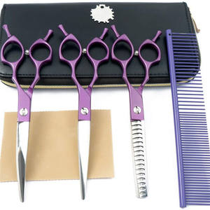 Tijeras moradas de 7 pulgadas para el cuidado de mascotas, tijeras de acero inoxidable para cortar el pelo de perros, herramientas de belleza prácticas para el cuidado de mascotas - Product Image 2