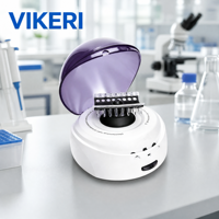 Mini Centrifugeuse Portable VIKERI D1008 7000 tr/min 2680xg Microcentrifugeuse avec Couvercle de Sécurité Translucide en ABS Haute Résistance et PC Incassable