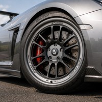 Nouvelles jantes en alliage forgé YUE 2 pièces, noir mat avec lettrage argenté sur le rebord, multi-branches, jantes de course légères, personnalisées JDM Sport