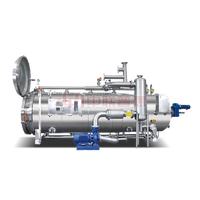 Automatische roterende watersproeireactor CE ASME SUS304 Siemens voor fruitjam, saus, vloeibare voedingsmiddelen, glazen flessen sterilisator
