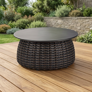 Ensemble de tables d'appoint extérieures en acier résistant aux intempéries pour hôtel, jardin, bord de piscine, villa, terrasse, usage hôtelier, table à manger - Product Image 3