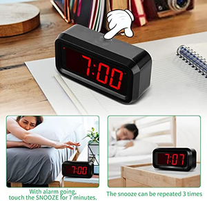 Square Plastic Electric Digital LED <b>Desk</b> Alarm <b>Clock</b> USB Power Penholder Four-piece Set Acoustic Control Sensing Bathroom - Product Image 5