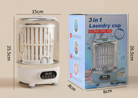 Mini Turbo Machine à laver Sous-vêtements Lavage et essorage Laveuse portable rechargeable à double usage pour chaussettes et sous-vêtements