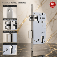 Cylindre de porte en bois silencieux EU 5072, corps de serrure silencieux pour maison