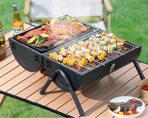 Barbecue portable compact pour patio et camping, réchaud de camping extérieur pour réunions de famille, alimenté au charbon de bois - Product Image 5