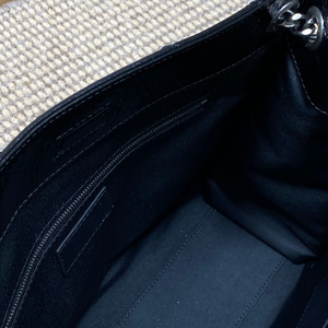 Elégant sac chaîne noir et or, sac sous le bras design, style urbain haut de gamme - Product Image 3