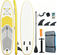 Planche de paddle gonflable antidérapante avec pont en EVA et technologie Drop Stitch pour sports nautiques et yoga, avec kit de pompe