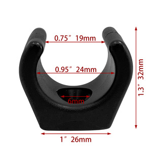 Abrazadera para tubo de 1 pulgada, abrazaderas individuales para tubos, para la industria general, accesorio marino de plástico de nailon negro para barcos - Product Image 2