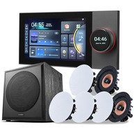 Sistema de Música Ambiental para Hogar Inteligente, Panel de Control Táctil Tuya de 7 Pulgadas, Amplificador de Pared de 8 Canales con Altavoz de Techo