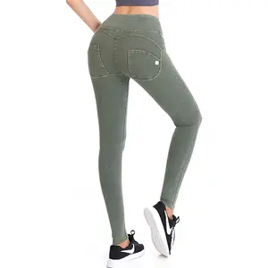 Jeans Yoga wanita, celana Legging untuk dewasa, celana ketat, pinggang tinggi, cepat kering, ringan, untuk Gym, Fitness, persik, dan dewasa