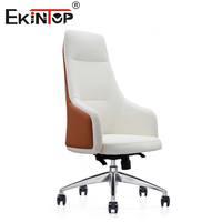 Nouveau modèle de luxe de meubles de bureau à bras motorisés chaise ergonomique en métal chaises de bureau de direction en cuir