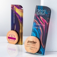 Trophée en cristal coloré, étoile à cinq branches en bois massif, goutte d'eau, personnalisable, pour réunions annuelles des entreprises d'assurance