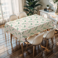 Nappe carrée en PVC vert RNPT à motifs, réutilisable et lavable, pour jardin et terrasse, motif écossais