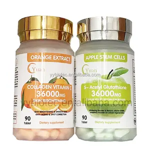 High quality fruit flavors Maximum strength Glutathione vitamin c skin whitening tablets