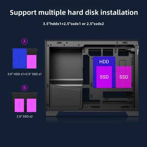 Boîtier PC Gaming XERON C33 Sea View M-ATX compact avec design à branchement arrière, panneau latéral en verre transparent sans colonne et fixation rapide du processeur - Product Image 4