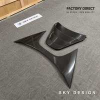 SKY DESIGN Kit de couvercles de compartiment moteur arrière en carbone sec pour McLaren 720S 2017-2019, 2 pièces, comprenant un cache de grille à persiennes et un panneau arrière, fabrication OEM