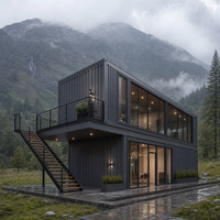 Maison mobile sur mesure, villa modulaire de luxe préfabriquée, structure en acier, maisons miniatures sur mesure avec terrasse