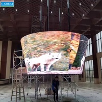 Modules souples led haute définition P2 2mm led rvb intérieur led affichage circulaire à 360 degrés pour la publicité