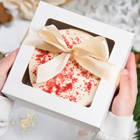 Caja de Papel para Pasteles con Ventana, Personalizable con Logotipo, Desechable, de Cartón Kraft Blanco Reciclable, Diseño Plegable, Venta al Por Mayor