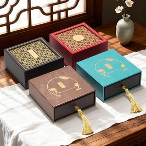 Caja de joyería personalizada, caja de regalo hueca de doble apertura para pulseras de oro, jade y madera de agar. - Product Image 2