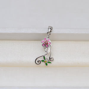 Collar con Colgante de Plata de Ley S925 Hecho a Mano con Diseño de Mariposa Barroca y Flor para Mujer, Colgantes Finos con Perlas de Forma Especial y Huecas - Product Image 2