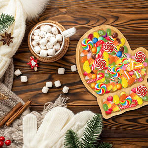 Plateau à charcuterie en forme <span class=keywords><strong>de</strong></span> gant d'hiver <span class=keywords><strong>de</strong></span> Noël, plateau à fromage en bambou amusant, plateau <span class=keywords><strong>de</strong></span> service <span class=keywords><strong>de</strong></span> Noël - Product Image 4