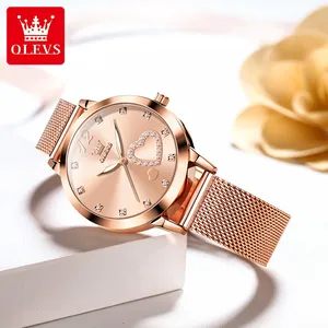 OLEVS jam tangan wanita populer, jam tangan wanita pergerakan Quartz kualitas bagus, anti air 3ATM 5189