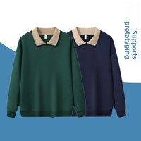 Sweat-shirt à manches longues pour homme en polyester, coupe ajustée, broderie personnalisée, uniforme de travail d'équipe, vêtements d'automne et d'hiver
