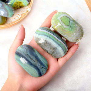 بالجملة جديد وصول التفاح المصقول الأخضر النخيل حجر الكريستال النخيل للتأمل - Product Image 1