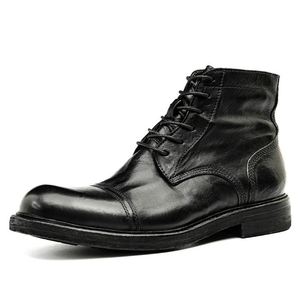 Goodyear Premium Handmade Men's Shoes-Martin Motorcycle Short <b>Boots</b>-Genuine Leather Round Top High Top Cowhide <b>Boots</b> for Men - Product Image 5