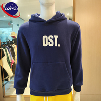 QZFSO Pullover pria, kualitas tinggi 450 Gsm katun ukuran besar mode Streetwear kustom French Terry DTG layar cetak logo