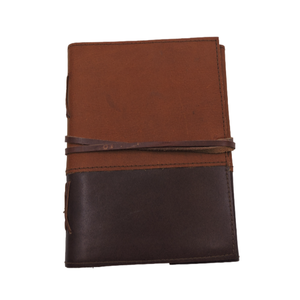 Rustic Brown Genuine Leather Bound B6 Planner Handmade Craft Pages Daily Journal Writing Notebook for Travel and Notes - Product Image 1