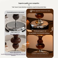 Lampe de table vintage décorative en bois massif avec abat-jour en verre, rechargeable, à capteur tactile et intensité réglable, pour chevet/chambre
