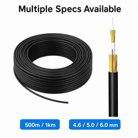 Kabel Serat Optik FTTH Indoor Outdoor Double Sheath 1FO 2FO 4FO G657A2 4.6mm 5.0mm 6.0mm 500m 1km