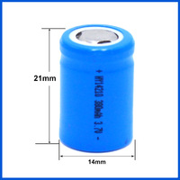 Baterai Lithium-Ion 14210 380 mAh 37V Sel Silinder Isi Ulang untuk Penggunaan Elektronik Konsumen Suhu Operasi -10C 60C