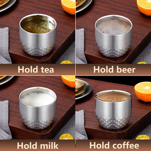 Hui-e HighQuality 304 Taza de doble pared de acero inoxidable Taza a prueba de calor para restaurante y hogar - Product Image 6