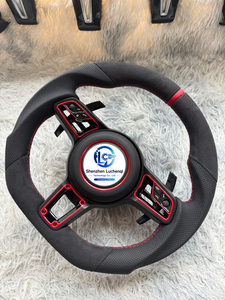Volant de luxe en fibre de carbone entièrement recouvert de cuir Nappa, remplacement direct pour la gamme complète <span class=keywords><strong>Porsche</strong></span> - Product Image 3