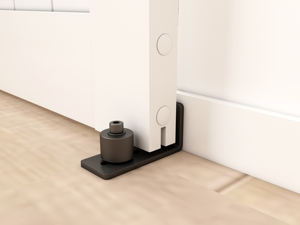 Kit porta porta fienile scorrevole 12ft con rivestimento in acciaio al carbonio e polvere nera, per porte in legno doppie By-pass - Product Image 5